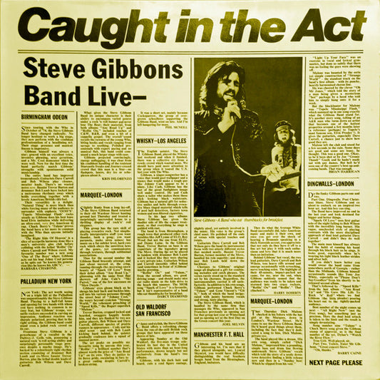 Steve Gibbons Band – Caught In The Act